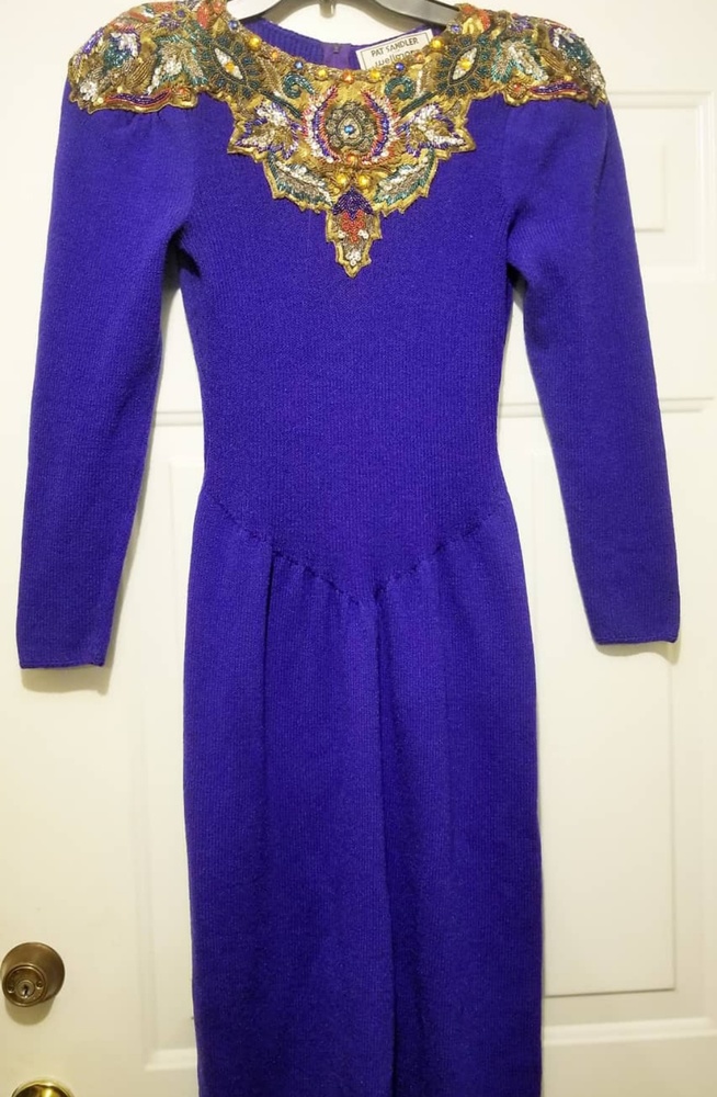 Vintage - Stunning Pat Sandler Sequin Dress Size 8